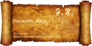 Harmath Máté névjegykártya